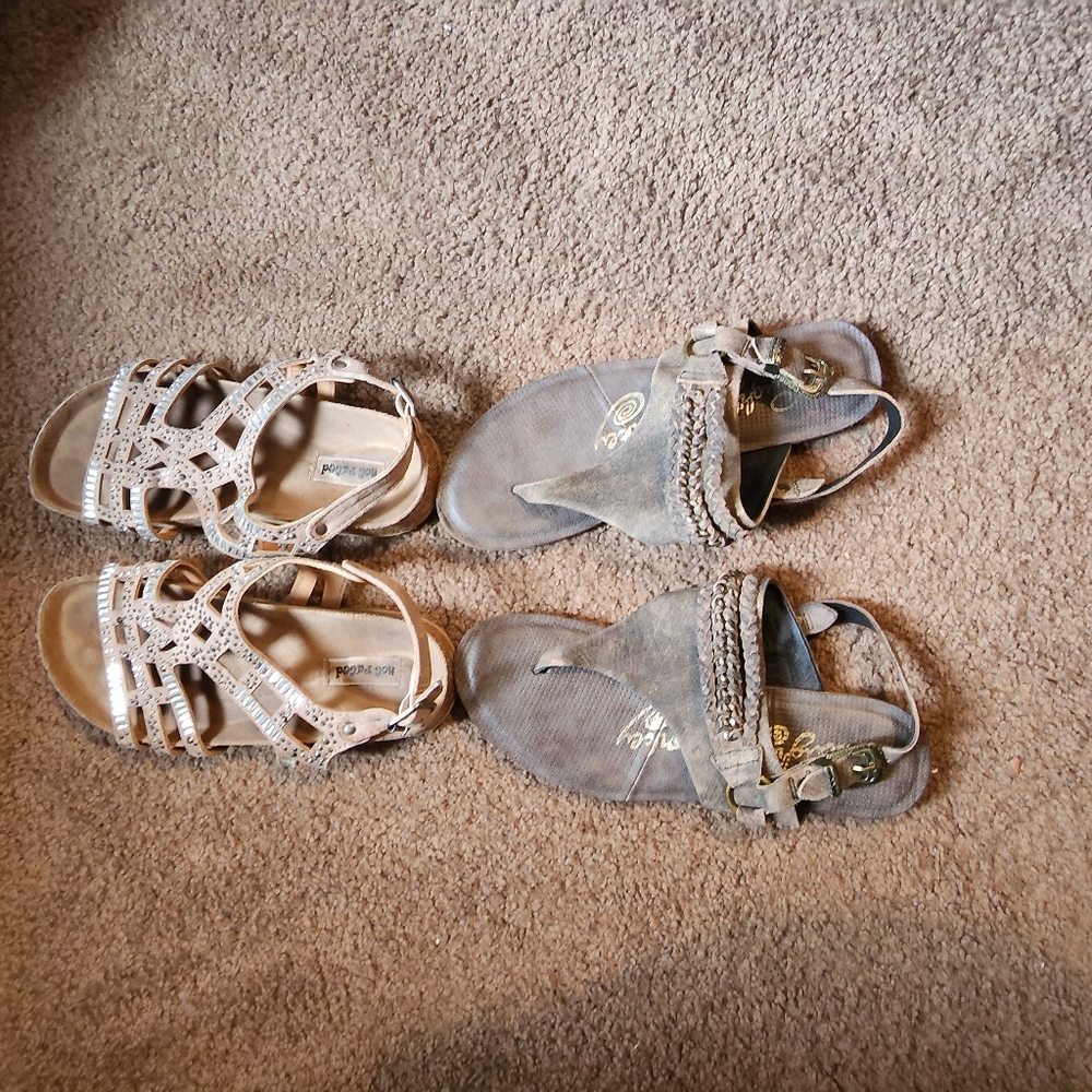 Lot- 2 pair if Womens Gray Sandals